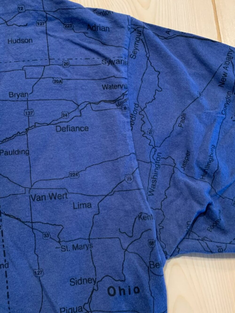 Vintage 90s State Of Mine Indiana Gr8 St8 AOP Map Amber Waves Grain T-Shirt XL - Picture 6 of 11